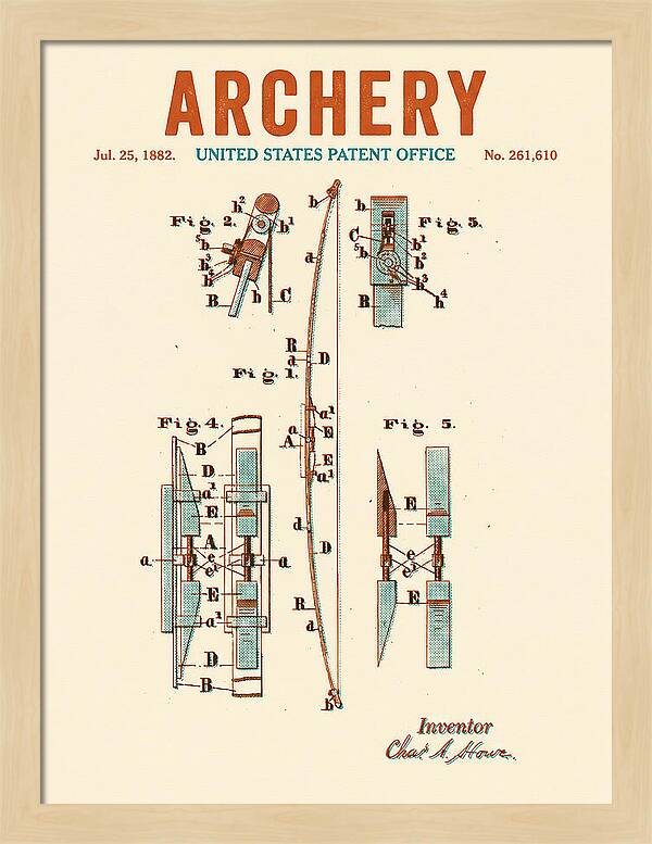 Archery Bow Retro Patent Us261610a