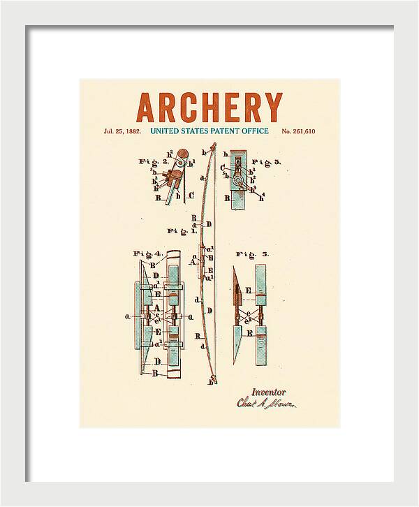 Archery Bow Retro Patent Us261610a