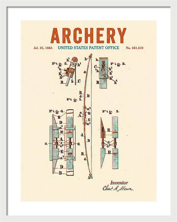 Archery Bow Retro Patent Us261610a
