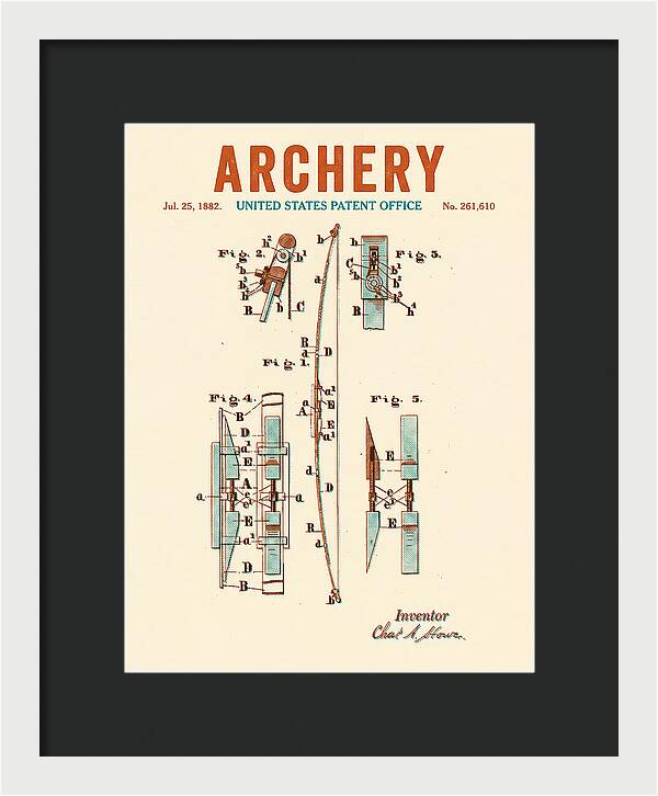 Archery Bow Retro Patent Us261610a