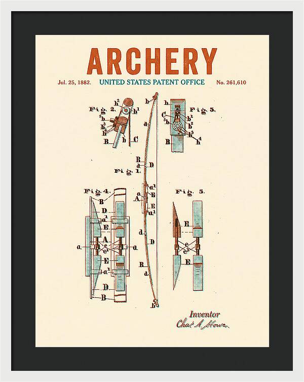 Archery Bow Retro Patent Us261610a