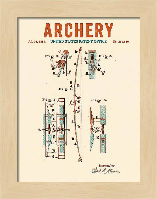 Archery Bow Retro Patent Us261610a