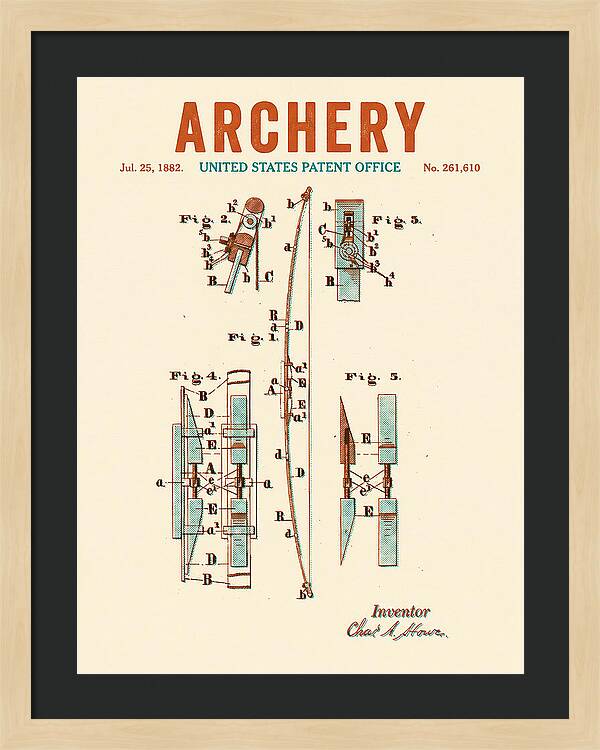 Archery Bow Retro Patent Us261610a