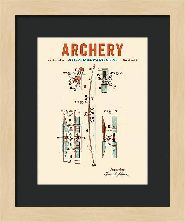 Archery Bow Retro Patent Us261610a