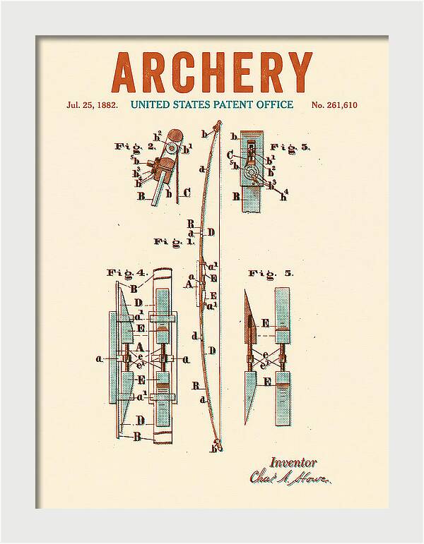 Archery Bow Retro Patent Us261610a