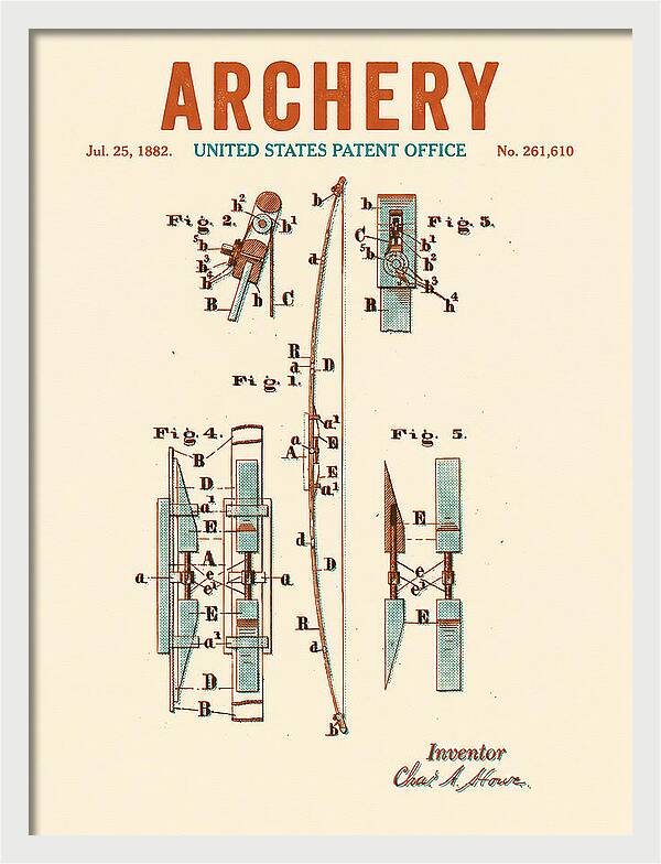 Archery Bow Retro Patent Us261610a