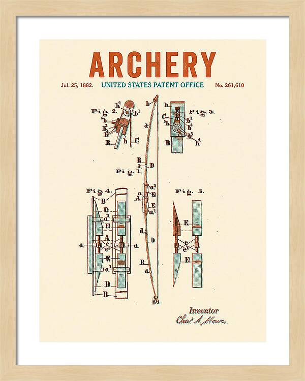 Archery Bow Retro Patent Us261610a
