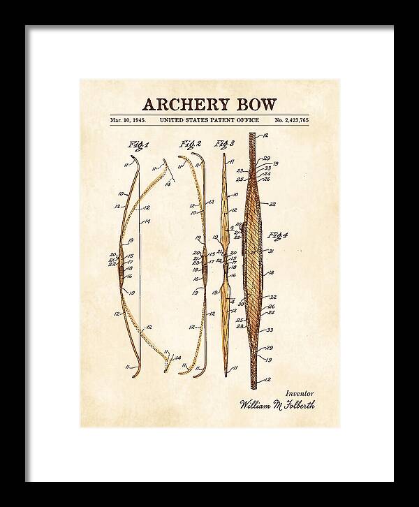 Archery Bow Watercolor Patent Us2423765a