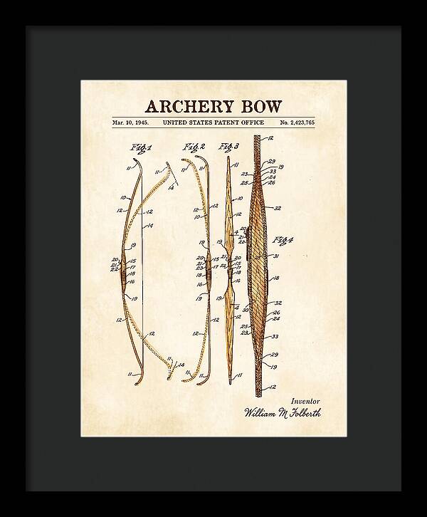 Archery Bow Watercolor Patent Us2423765a
