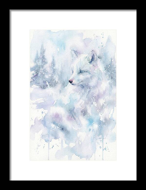 Arctic Fox In Dreamy Watercolor