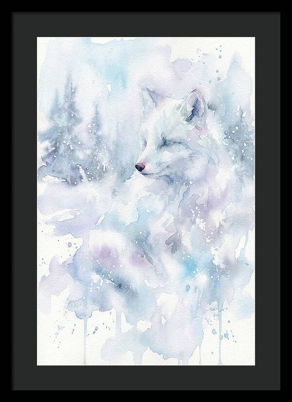 Arctic Fox In Dreamy Watercolor