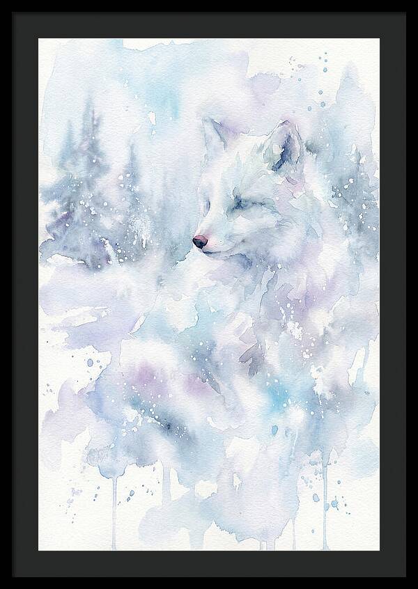 Arctic Fox In Dreamy Watercolor