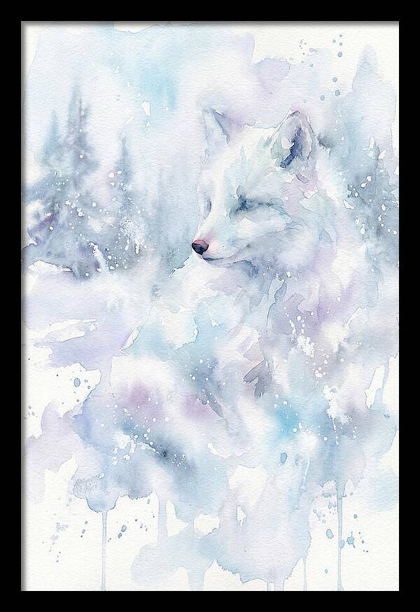Arctic Fox In Dreamy Watercolor