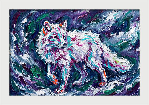 Arctic Fox In Expressionist Style
