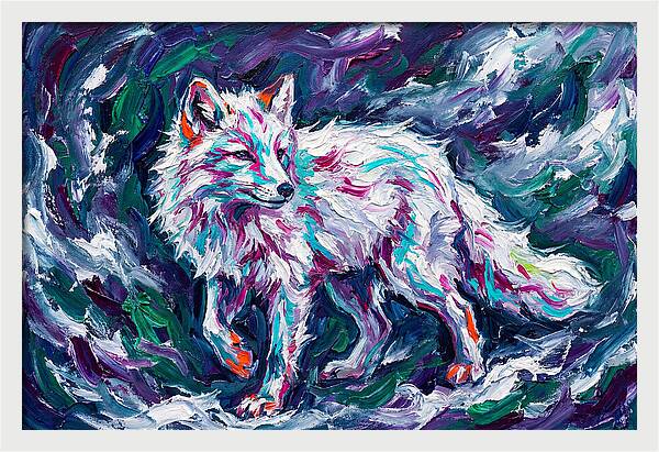 Arctic Fox In Expressionist Style