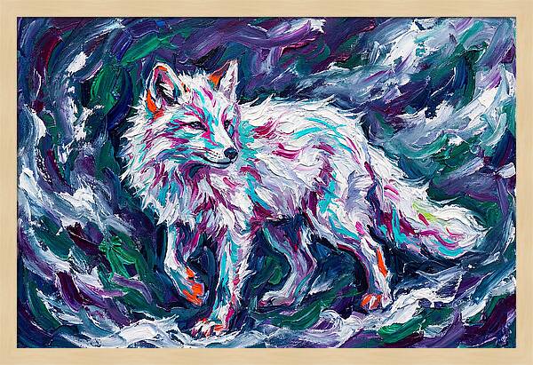Arctic Fox In Expressionist Style
