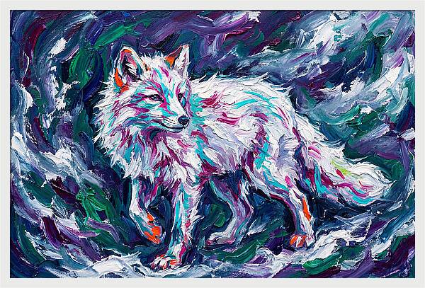Arctic Fox In Expressionist Style