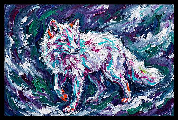 Arctic Fox In Expressionist Style