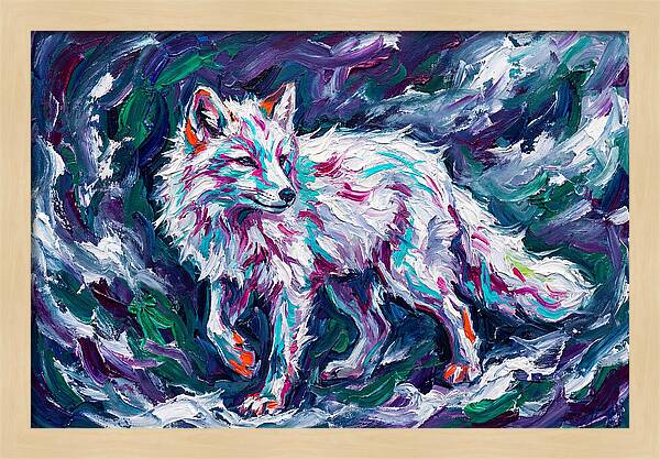 Arctic Fox In Expressionist Style