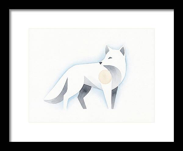 Arctic Fox In Minimalist Style