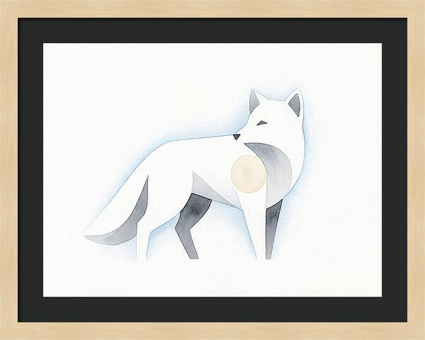 Arctic Fox In Minimalist Style