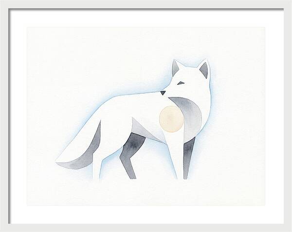 Arctic Fox In Minimalist Style