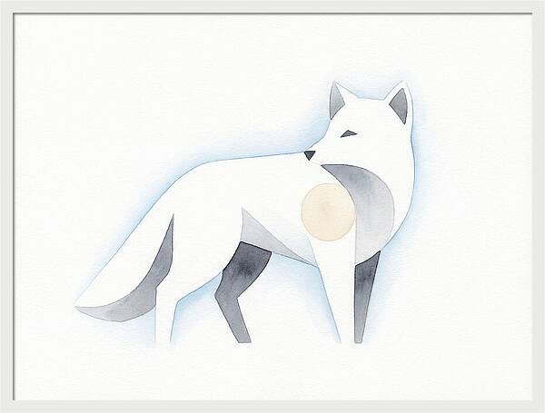 Arctic Fox In Minimalist Style