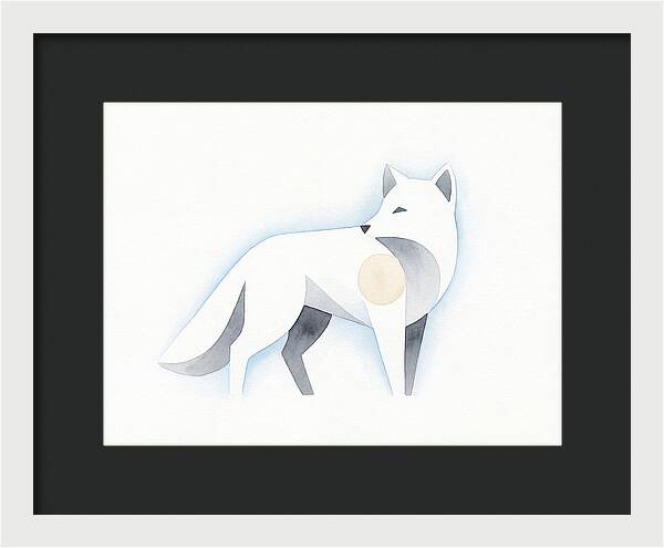 Arctic Fox In Minimalist Style