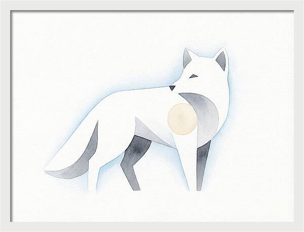 Arctic Fox In Minimalist Style