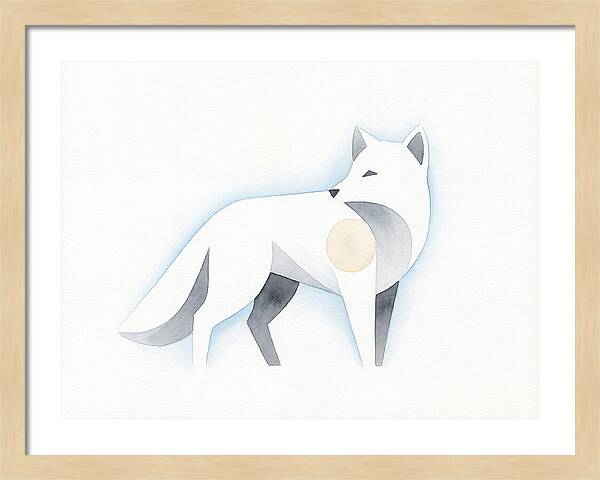 Arctic Fox In Minimalist Style