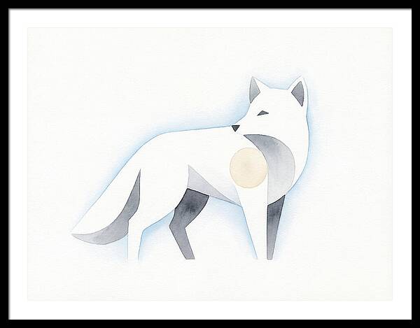 Arctic Fox In Minimalist Style