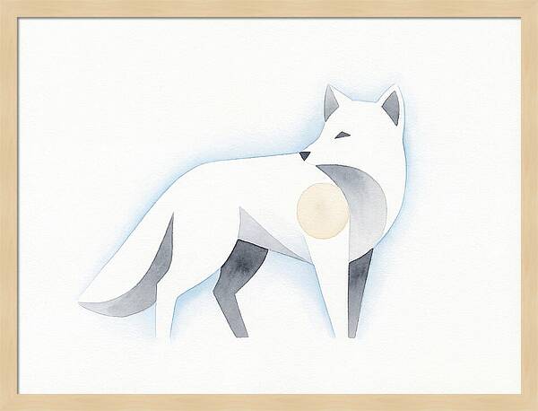 Arctic Fox In Minimalist Style
