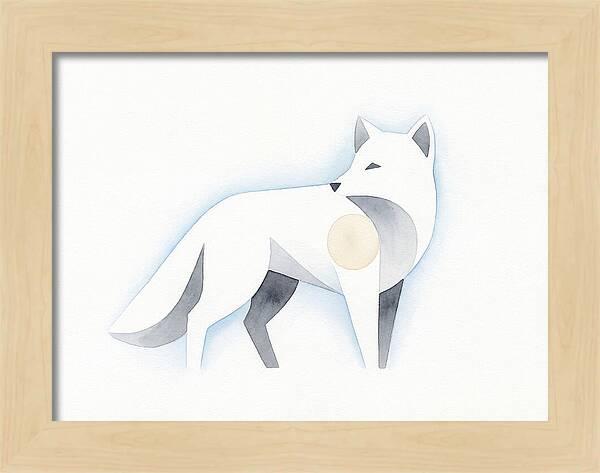Arctic Fox In Minimalist Style