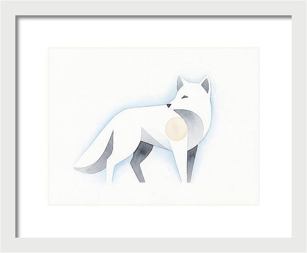 Arctic Fox In Minimalist Style