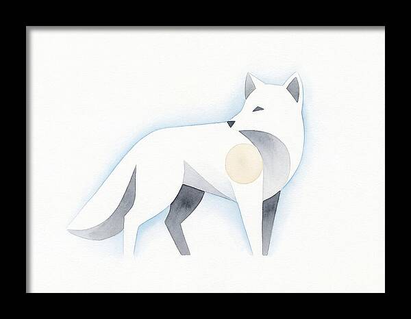 Arctic Fox In Minimalist Style