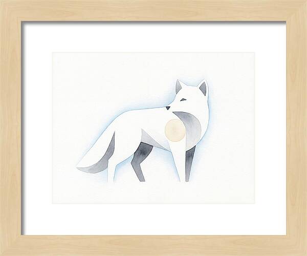 Arctic Fox In Minimalist Style