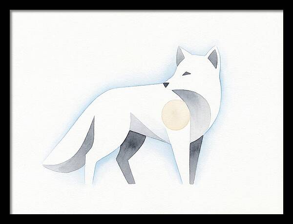 Arctic Fox In Minimalist Style
