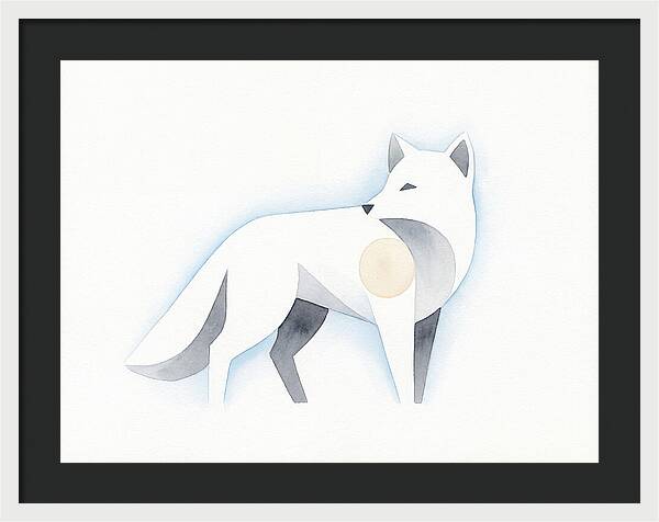 Arctic Fox In Minimalist Style