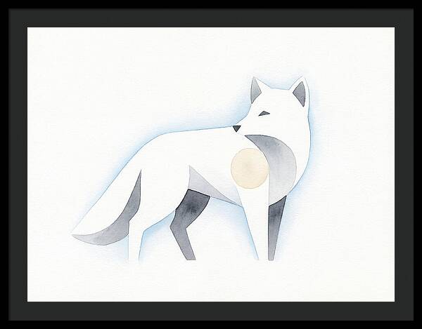 Arctic Fox In Minimalist Style