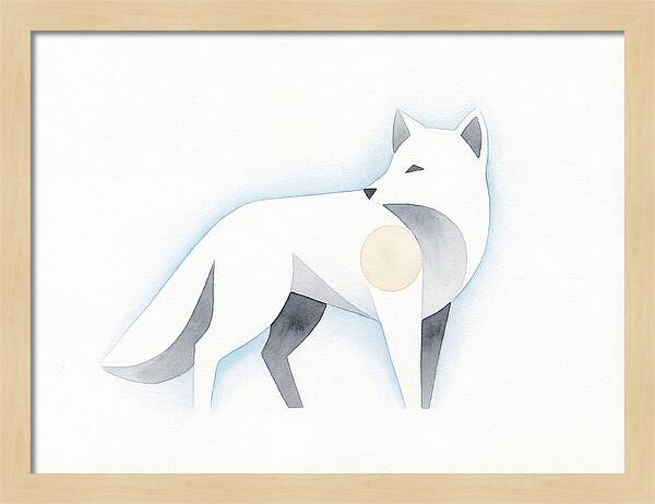 Arctic Fox In Minimalist Style