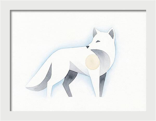 Arctic Fox In Minimalist Style