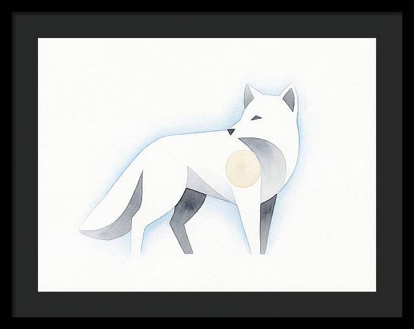 Arctic Fox In Minimalist Style