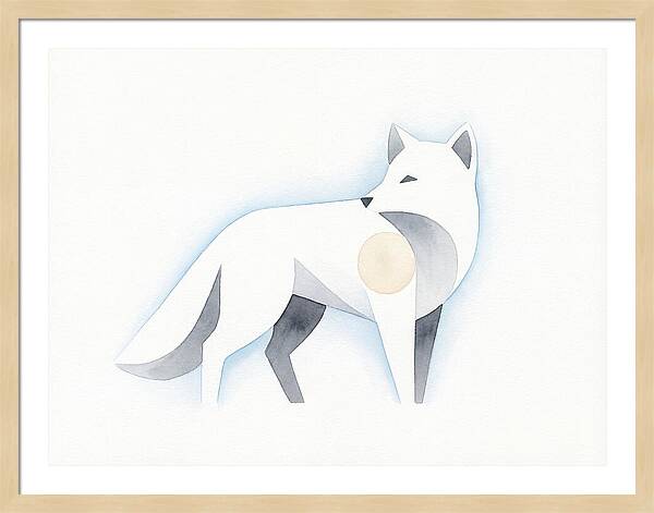 Arctic Fox In Minimalist Style