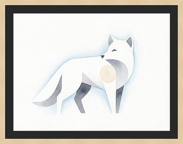 Arctic Fox In Minimalist Style