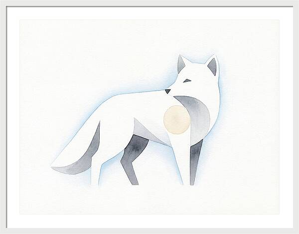 Arctic Fox In Minimalist Style