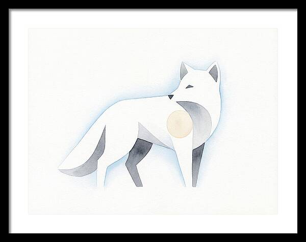 Arctic Fox In Minimalist Style