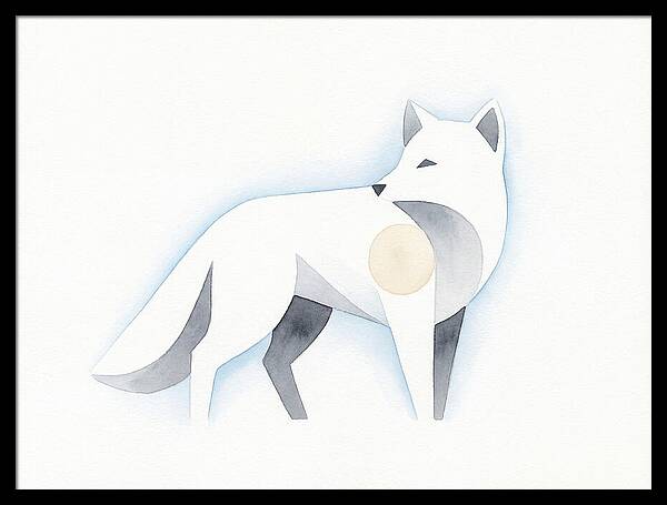 Arctic Fox In Minimalist Style