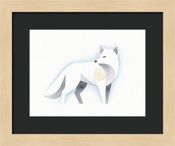 Arctic Fox In Minimalist Style