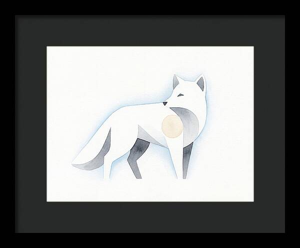 Arctic Fox In Minimalist Style