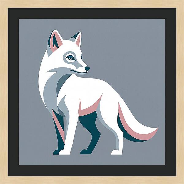Arctic Fox In Modern Style